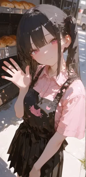 路边餐车坐了一天的女孩
